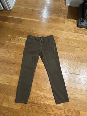 Slim Straight Chino Pants in Olive
